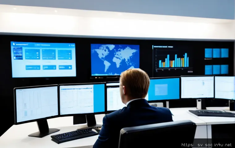 Home 17 보안관제센터 운영 KPI 설정법 - Photorealistic Swedish security operations center, diverse cybersecurity analysts at a clean modern ...
